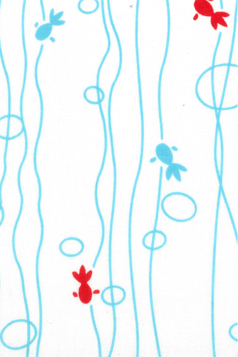 流水金魚：水色と赤